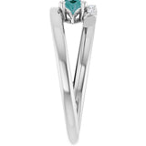Oval Lab-Grown Alexandrite & Diamond Ring in Gold and Platinum
