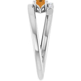 Oval Citrine & Diamond Accented Ring in Gold and Platinum