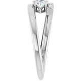 Oval White Sapphire & Diamond Accented Ring in Gold and Platinum