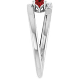 Oval Mozambique Garnet & Diamond Accented Ring in Gold and Platinum