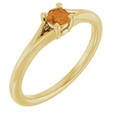 Round Citrine Youth Ring in Yellow Gold