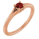 Round Mozambique Garnet Youth Ring in Rose Gold