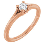 Round White Sapphire Youth Ring in Rose Gold