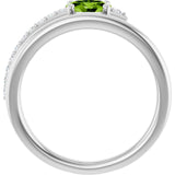 Oval Peridot & Diamond Accented Ring in Gold and Platinum