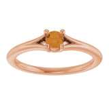 Round Citrine Youth Ring in Rose Gold