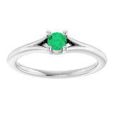 Round Lab-Grown Emerald Youth Ring in Gold and Platinum