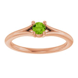 Round Peridot Youth Ring in Rose Gold