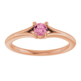 Round Pink Tourmaline Youth Ring in Rose Gold