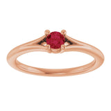 Round Ruby Youth Ring in Rose Gold