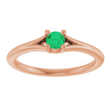 Round Emerald Youth Ring in Rose Gold