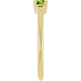 Round Peridot Youth Ring in Yellow Gold