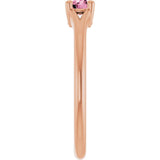 Round Pink Tourmaline Youth Ring in Rose Gold