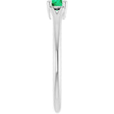 Round Emerald Youth Ring in Platinum