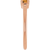 Round Citrine Youth Ring in Rose Gold