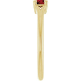 Round Mozambique Garnet Youth Ring in Yellow Gold
