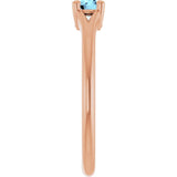 Round Aquamarine Youth Ring in Rose Gold