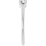 Round White Sapphire Youth Ring in Platinum