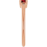 Round Mozambique Garnet Youth Ring in Rose Gold