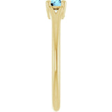 Round Aquamarine Youth Ring in Yellow Gold