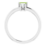 N/a Peridot Two Stone Ring in Gold and Platinum | n/a
