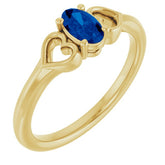 Oval Blue Sapphire Youth Ring in Yellow Gold
