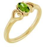 Oval Peridot Youth Ring in Yellow Gold