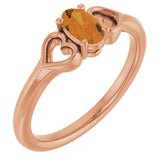 Oval Citrine Youth Ring in Rose Gold