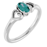 Oval Lab-Grown Alexandrite Youth Ring in White Gold
