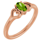 Oval Peridot Youth Ring in Rose Gold