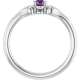 Oval Amethyst Youth Ring in White Gold