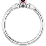 Oval Pink Tourmaline Youth Ring in White Gold