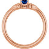 Oval Blue Sapphire Youth Ring in Rose Gold