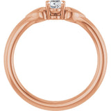 Oval White Sapphire Youth Ring in Rose Gold