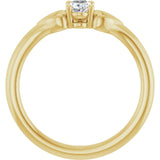 Oval White Sapphire Youth Ring in Yellow Gold