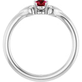 Oval Ruby Youth Ring in Platinum