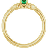 Oval Emerald Youth Ring in Yellow Gold
