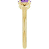 Oval Amethyst Youth Ring in Yellow Gold