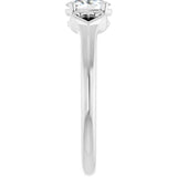 Oval White Sapphire Youth Ring in White Gold
