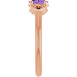 Oval Amethyst Youth Ring in Rose Gold