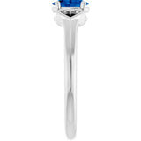 Oval Blue Sapphire Youth Ring in White Gold