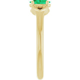 Oval Emerald Youth Ring in Yellow Gold