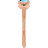 Oval Aquamarine Youth Ring in Rose Gold