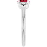 Oval Ruby Youth Ring in Platinum