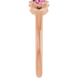 Oval Pink Tourmaline Youth Ring in Rose Gold