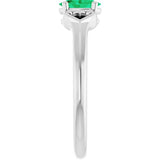 Oval Emerald Youth Ring in White Gold