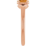 Oval Citrine Youth Ring in Rose Gold