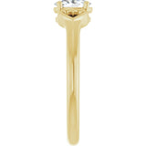 Oval White Sapphire Youth Ring in Yellow Gold