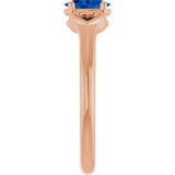 Oval Blue Sapphire Youth Ring in Rose Gold