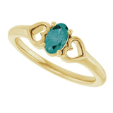 Oval Lab-Grown Alexandrite Youth Ring in Yellow Gold