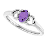 Oval Amethyst Youth Ring in Platinum